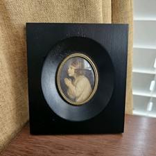 Antique Framed Wood Wall Print Frame - The Infant Samuel - Sir Joshua Reynolds