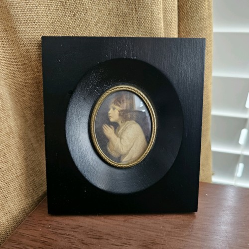 Antique framed wood wall - antique, print
