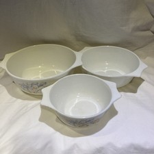 Vintage 3x Pyrex Blue Iris