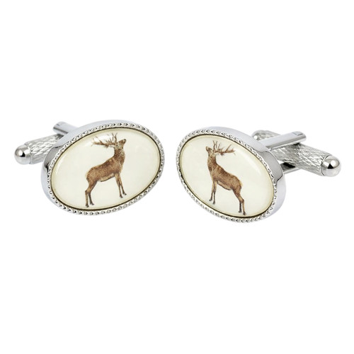 Stag cufflinks onyx art - stag,