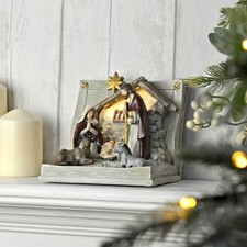Light Up Nativity Scene Open