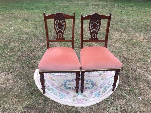 Pair small antique edwardian - antique,