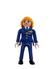 PLAYMOBIL (C221) AIRPORT - Women's Female CoPilot Jet Plane Airline 3185