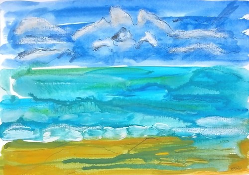 Ives porthmeor beach - ives, by
