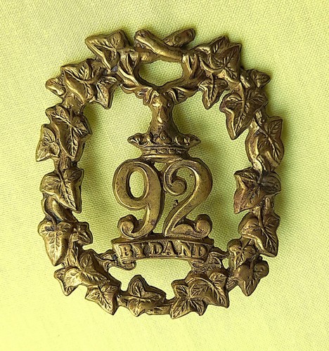 Brass 92nd regiment foot - brass, of