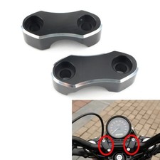 2x Black White Handlebar Riser