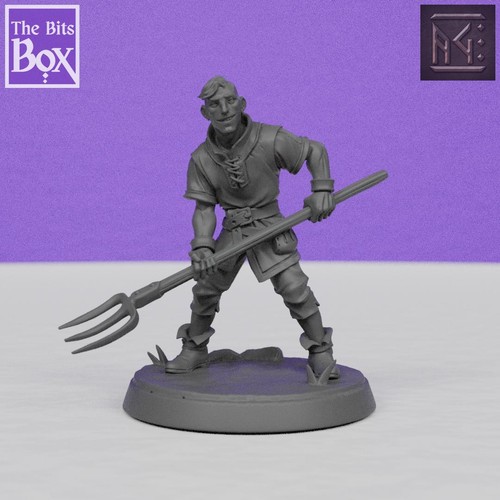 Peasant with pitch fork - with,