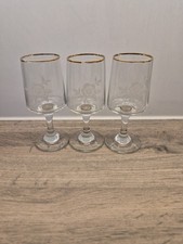 3x Vintage Etched Flower