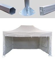 MCD Pop 50mm Grey Industrial Pop Up Gazebo 3m x 4.5m Easy Up Stall With Sides