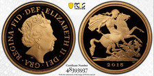 2015 Gold 1/4 Sovereign Quarter Proof PCGS PR70 Fifth 5th Portrait Britain