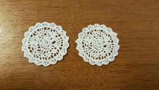 2 intricate lace doilies 1:12th dolls house dressing table mat coffee  DH11
