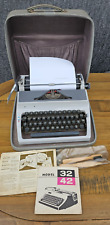 ERIKA 42 1968 PORTABLE TYPEWRITER GREY with CASE & INSTRUCTIONS