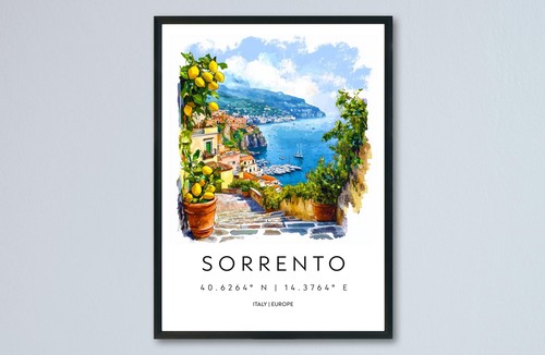 Sorrento watercolor poster - sorrento,