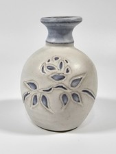 Studio Pottery Vase Blue White