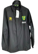 Black Norwich City Black Erreà Training Rain Jacket Size M