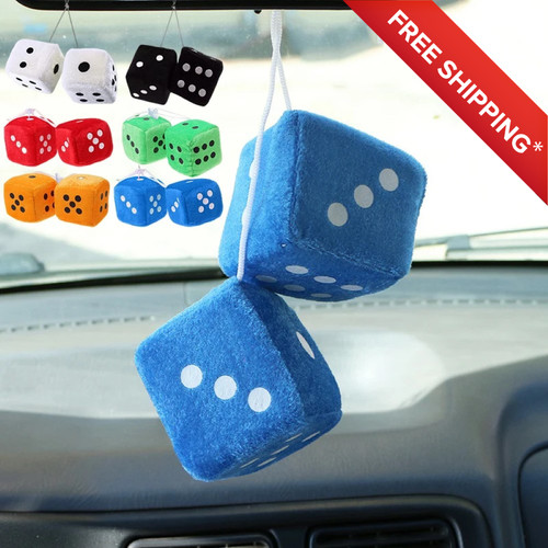 2pcs fuzzy dice car rear - dice,