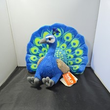 Wild Republic Peacock Soft Cuddly Toy Plush 8” Lovely Condition
