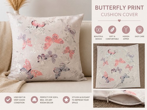 Butterfly print cushion cover - butterfly,