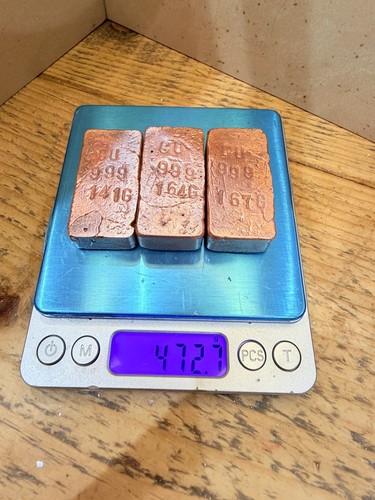 Copper bullion bars 999 - x3,