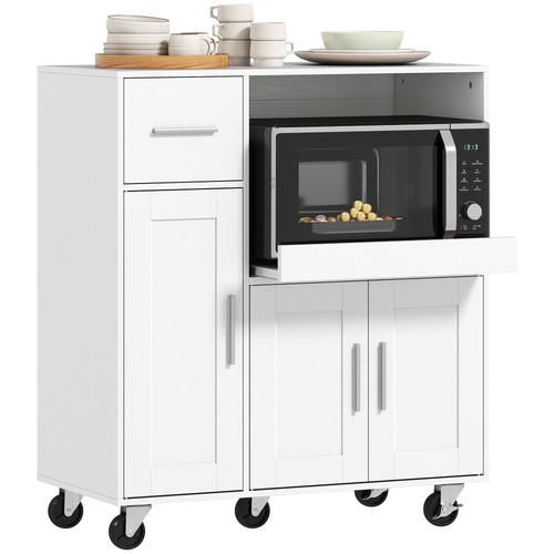 Homcom rolling kitchen cart - rolling,