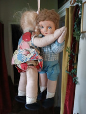 antique vintage dolls dancing couple cloth - Deans maybe - toy 1920s