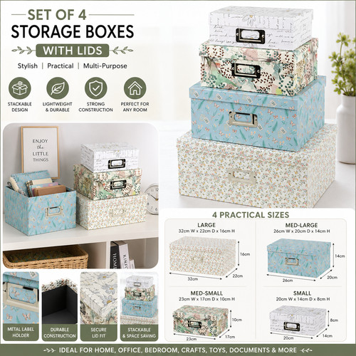 Set storage boxes with - of,