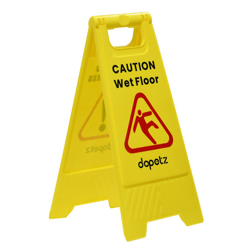 Yellow caution wet floor - floor, sign