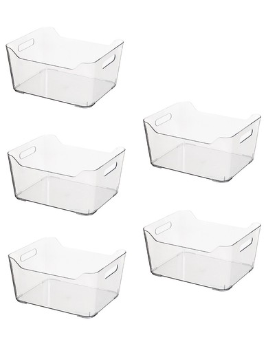 Clear plastic storage basket - plastic,