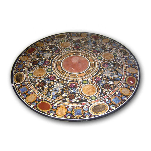 Black marble center table - black, top