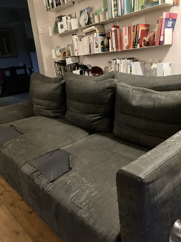 Grey fabric sofa 220cm long - fabric,