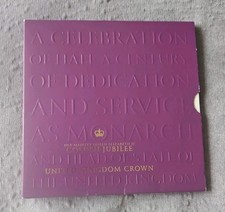 2002 Queen Elizabeth II Golden Jubilee £5 Five Pounds Crown Coin Royal Mint Pack