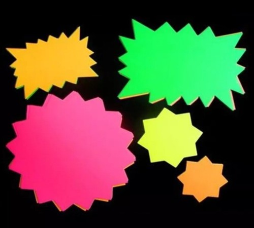 Neon cards fluorescent stars - neon,