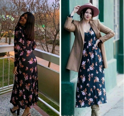 Zara navy blue - zara, floral
