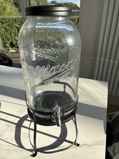 Mason Jars 5 Litre Glass Drinks Dispenser with Stainless Tap & Stand