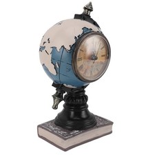Globe Clock Decorative Desk Ornament Resin World Map Clock With Coin Saving ▪