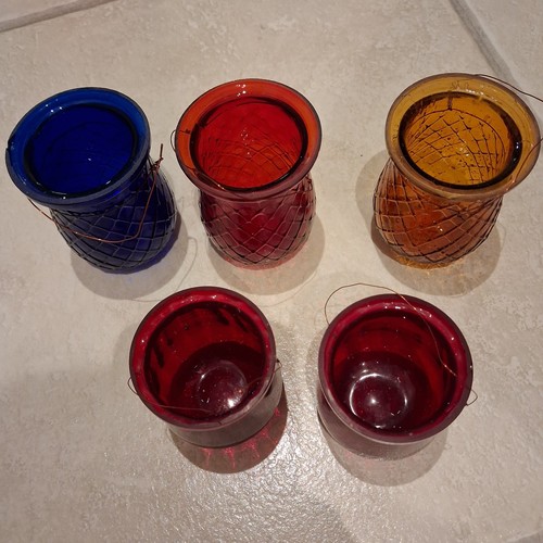 Colored glass jars set - set,