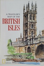 Road Traveler Map British Isles Nat Geo 1974 High Lights Sight Seeing Hints 