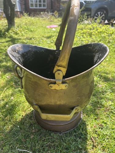 Vintage brass coal - vintage, scuttle