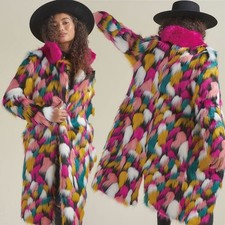 Winter Women's Artificial Fur Coat Colourful Casual Fashion Faux Fur Long Coat.