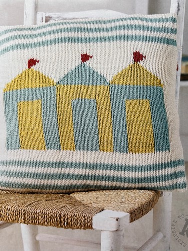 Fabulous beach hut cushion - cushion,