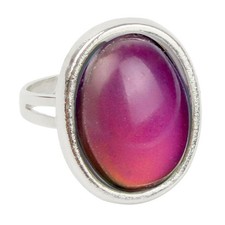 Retro Oval Mood Ring Change Adjustable Size Temperature