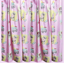 66"x72" CURTAINS TATTY TEDDY VINTAGE PIN STRIPE PINK YELLOW DUCKEGG BLUE GREEN