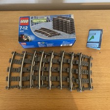 Lego 4520 9v Curved Rails x 8 W/ Original Box and instructions 