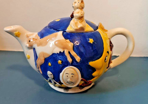 Vintage cow over moon teapot - cow,