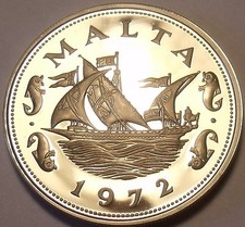 Large Rare Proof Malta 1972 10
