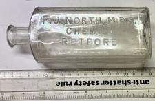 1920’s Quack Cure Chemist Bottle - F.J. NORTH, CHEMIST, RETFORD (H419)