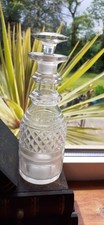 Miniature Antique Cut Glass Decanter With Double Neck Rings - Height 13cm
