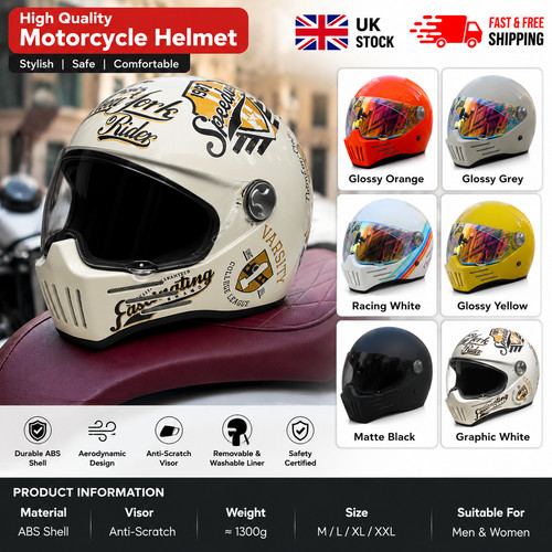 Retro motorcycle helmet - helmet, abs