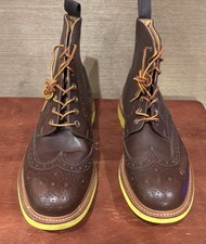 Mark McNairy Men's Wingtip Boots Brown Leather/yellow soles - New & Unworn!