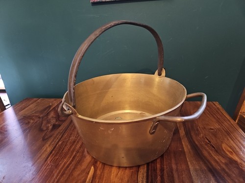 Large vintage brass jam - vintage, pan